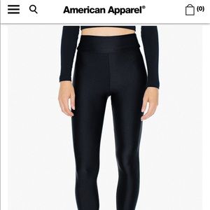American apparel shiny black leggings XL